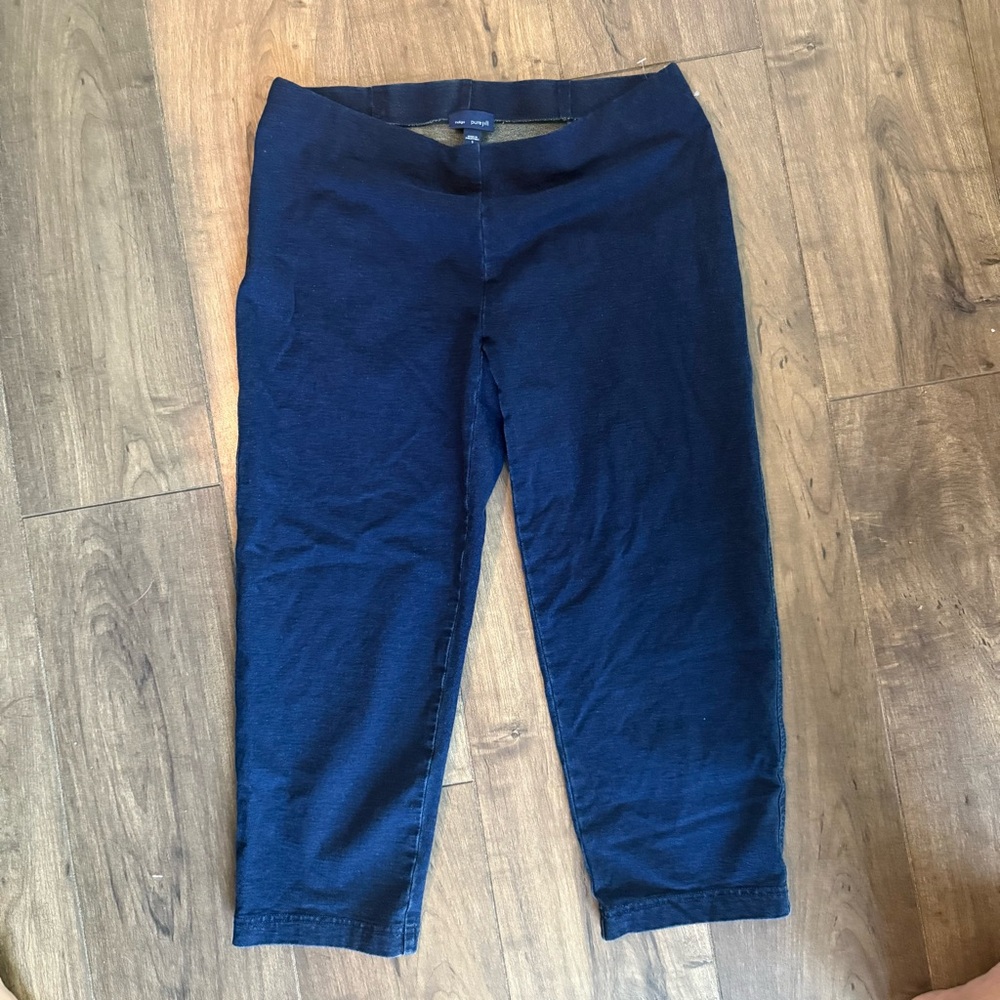 J Jill Pure Jill Indigo Knit relaxed Crop Leg Pull On Jeans Size S
